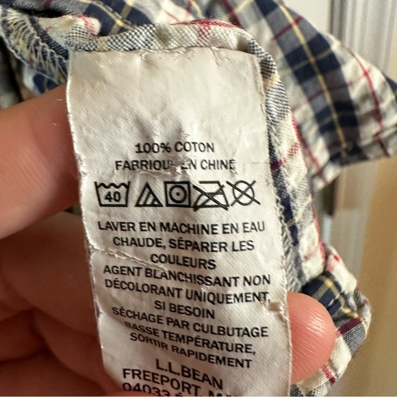 L.L. Bean Men’s Short Sleeve Plaid Button-Down Shirt XL Slightly Fitted Cotton - Picture 7 of 10